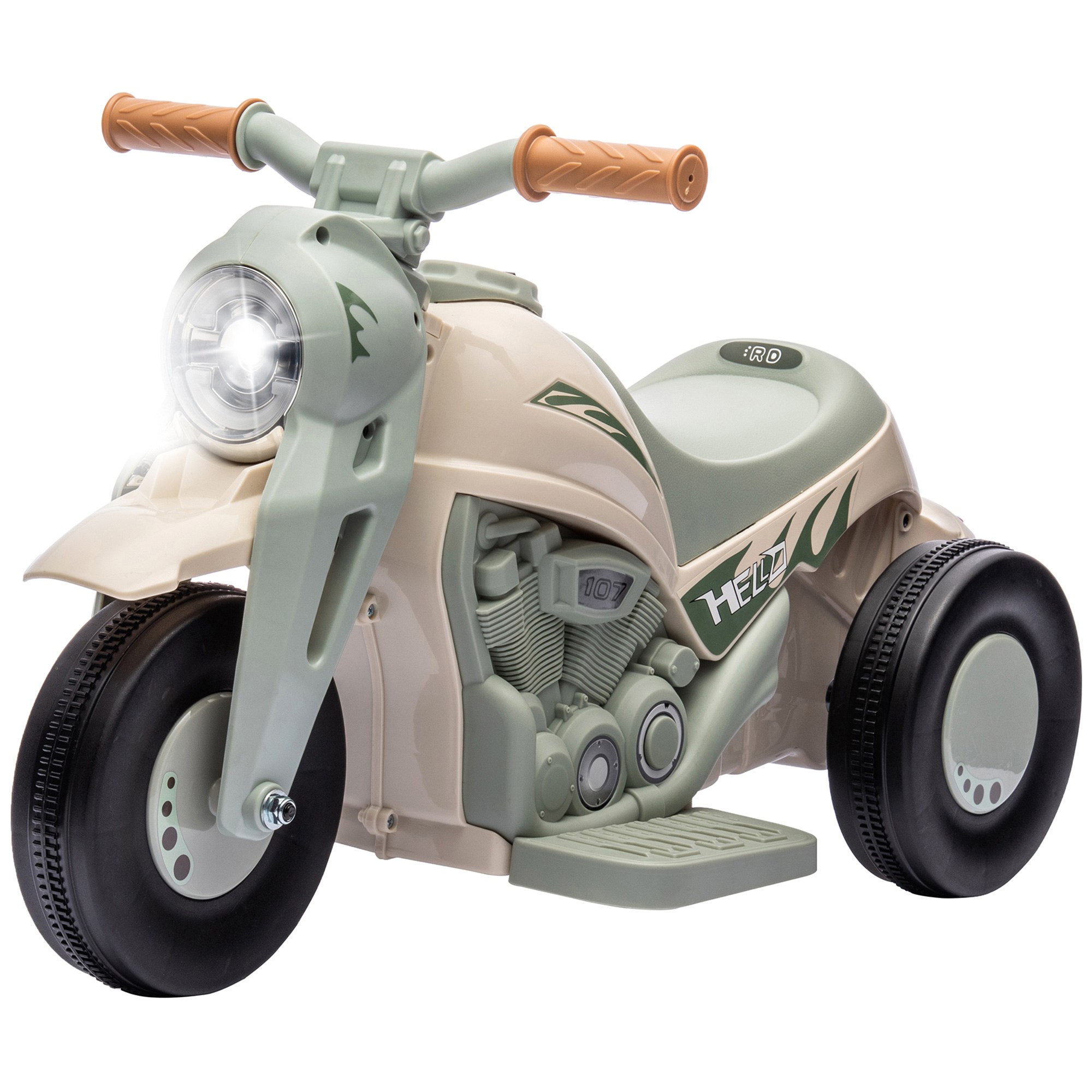AIYAPLAY Kinder Elektro-Motorrad, 6V Kindermotorrad Mit Musik, Blasen, Kinderfahrzeug Mit Scheinwerfer, 2,5-3 Km/h, Für 2-5 Jahre Kinder, Max. 30 Kg,