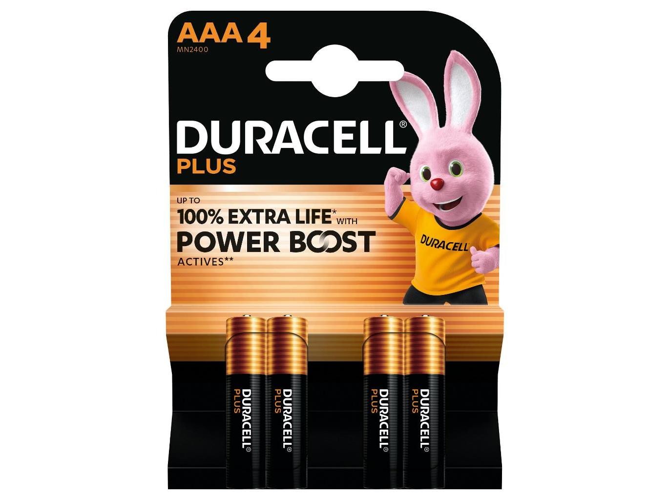 Duracell Plus AAA Batteries (4 Pack)