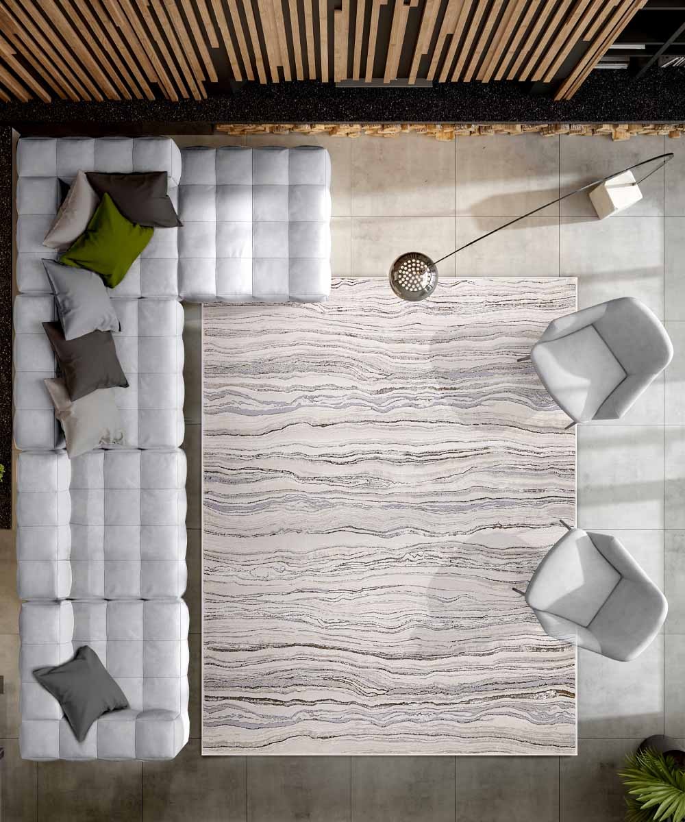 Tappeto NEVADA 9253 Beige Cm.140x200 Colori Naturali Design Moderno Effetto Roccia thumbnail