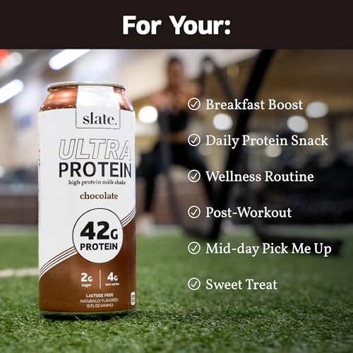 Slate Milk - Ultra High Protein Shake - Chocolate - 42g Protein, 2g Sugar, 200 Calories, 4g Net Carbs - Lactose Free - No Added Sugar, No Seed Oils -  thumbnail