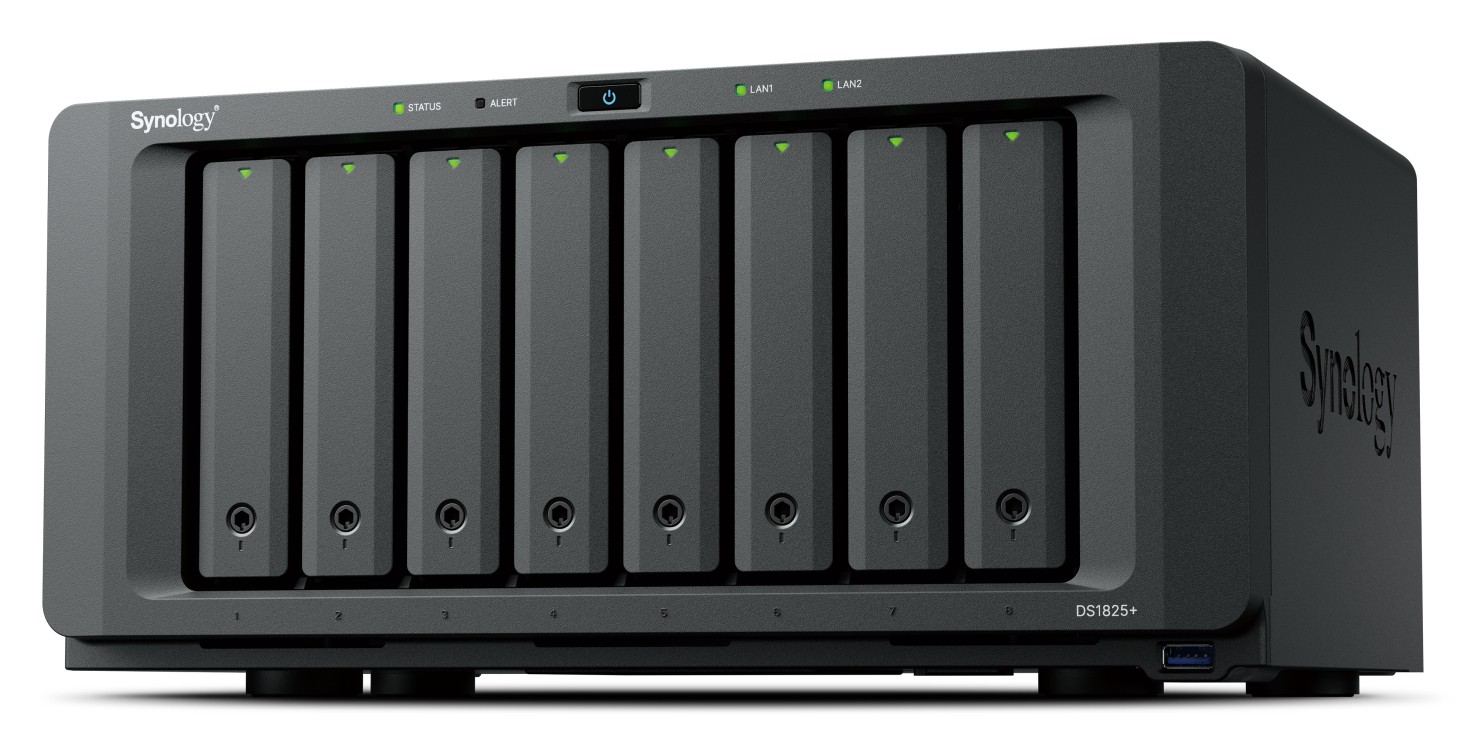 Synology DiskStation DS1825+ NAS/storage Server Ryzen Embedded V1500B 8 GB DDR4 0 TB Black