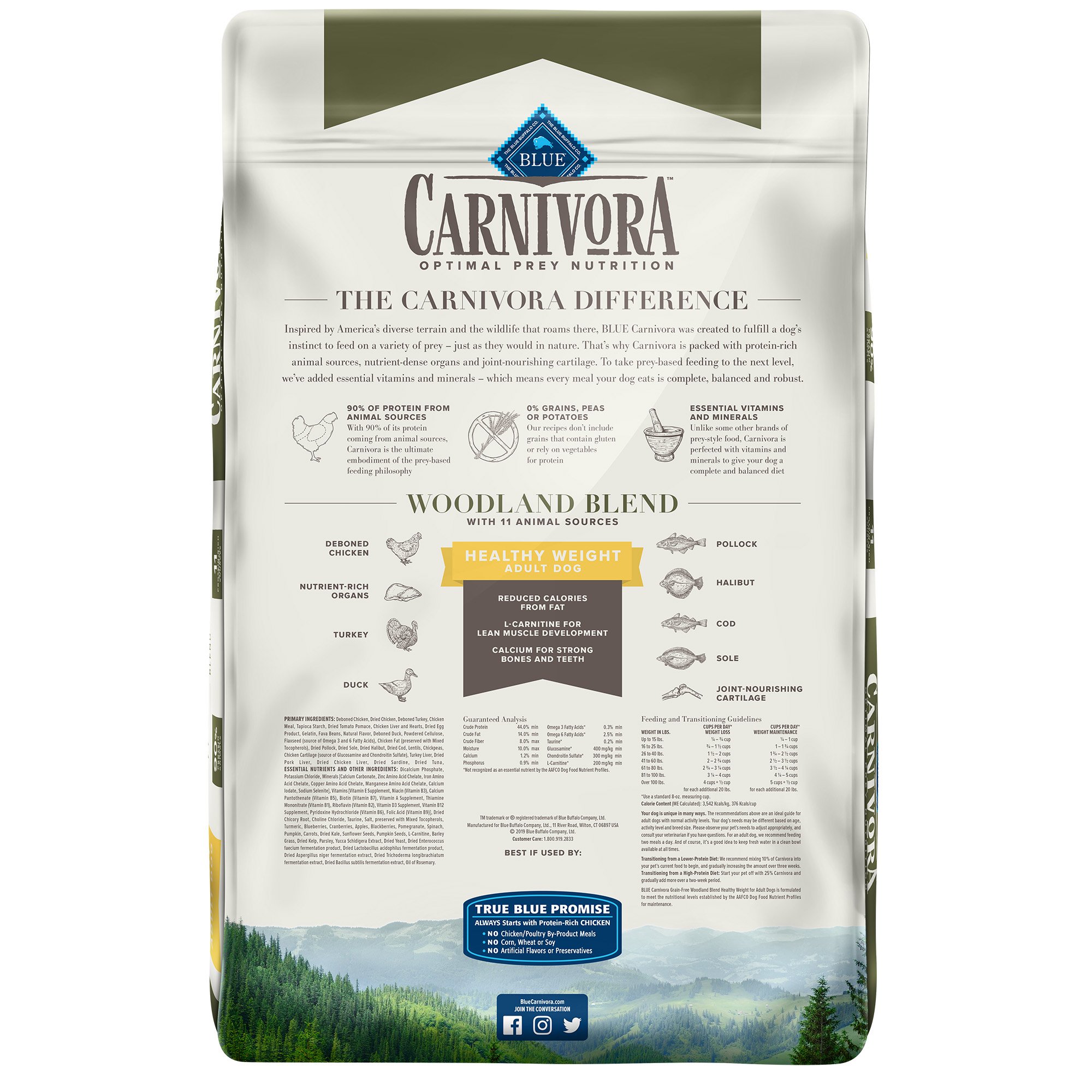 Blue Buffalo Blue Carnivora Woodland Blend Optimal Prey Nutrition High Protein, Grain Free Healthy Weight Dry Dog Food, 22 Lbs. thumbnail