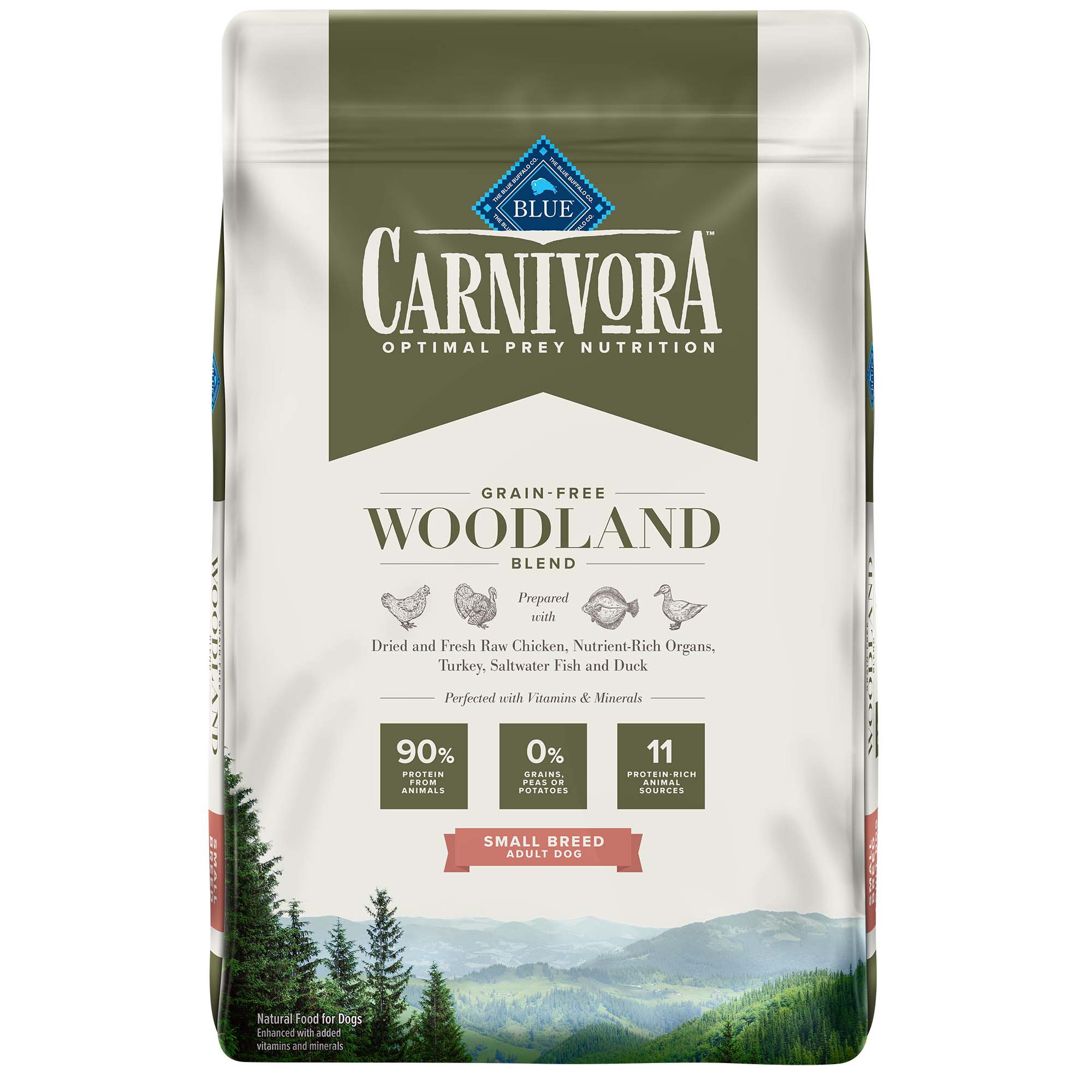 Blue Buffalo Blue Carnivora Woodland Blend Optimal Prey Nutrition Grain Free Adult Small Breed Dry Dog Food, 10 Lbs.