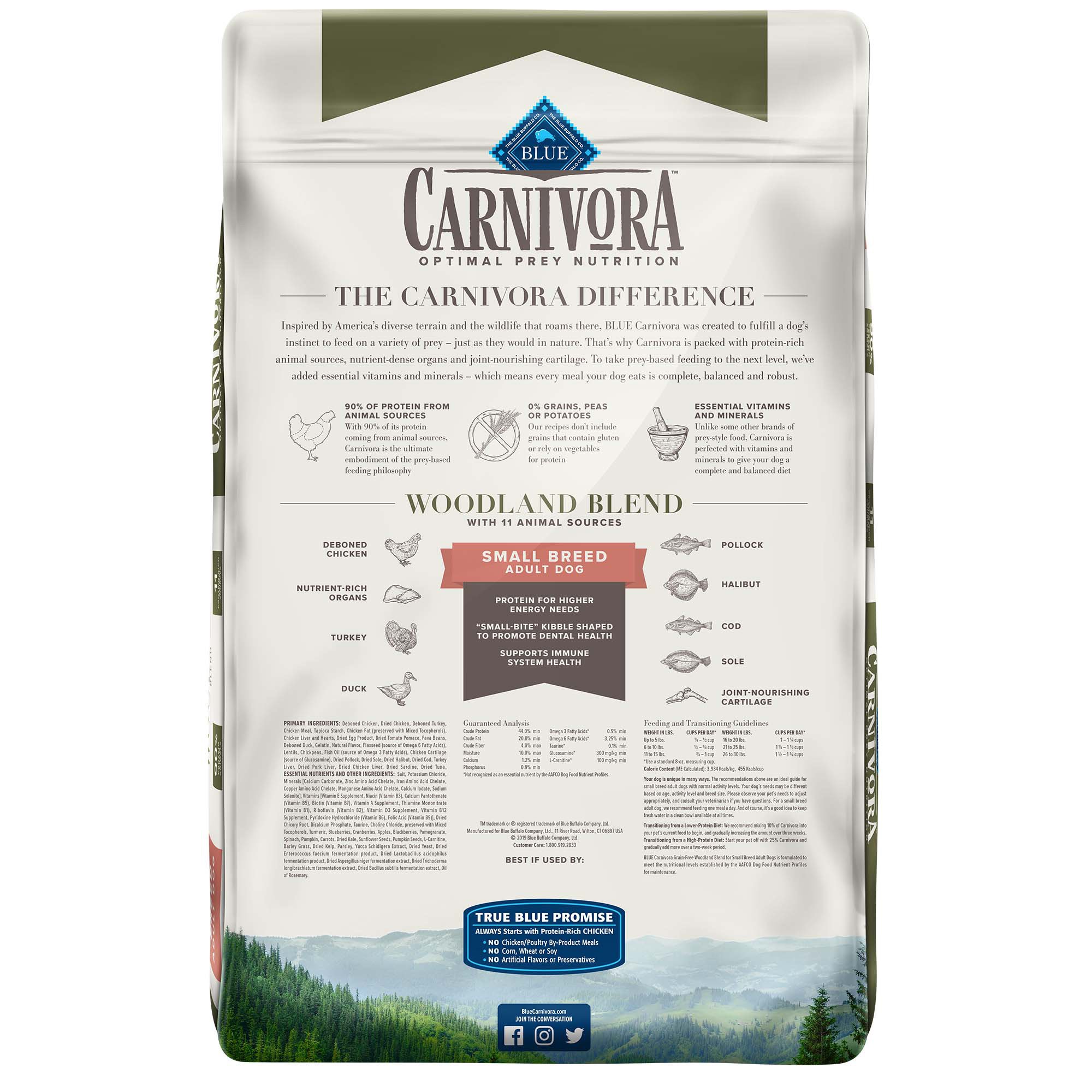 Blue Buffalo Blue Carnivora Woodland Blend Optimal Prey Nutrition Grain Free Adult Small Breed Dry Dog Food, 10 Lbs. thumbnail