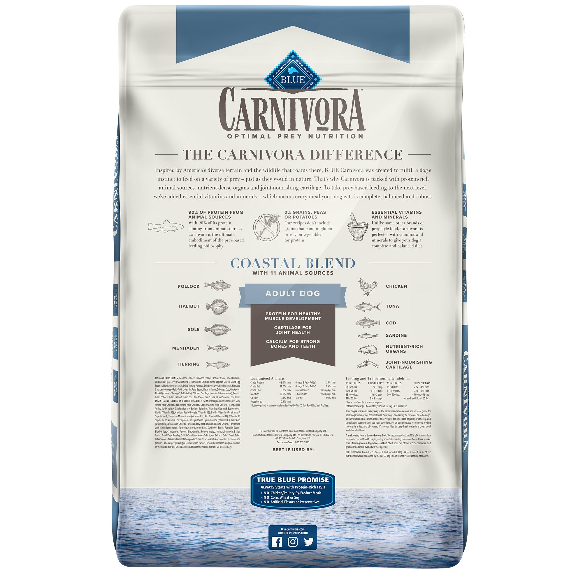 Blue Buffalo Blue Carnivora Coastal Blend Optimal Prey Nutrition High Protein, Grain Free Natural Adult Dry Dog Food, 22 Lbs. thumbnail