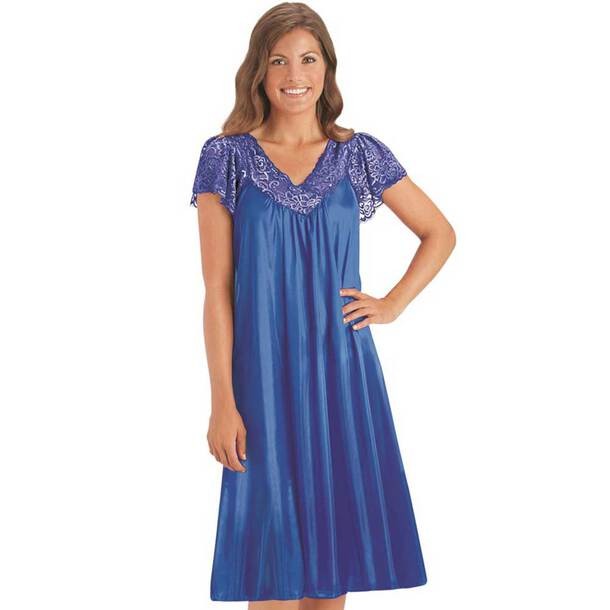 Easylife Satin Nightdress in Pink, Size XL