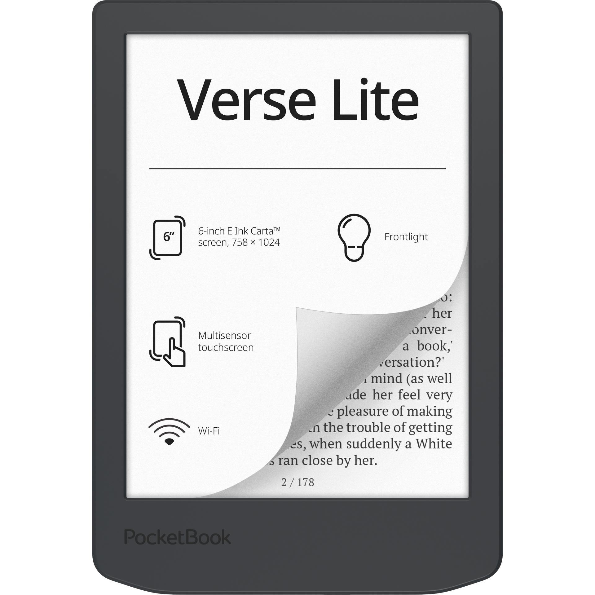 Pocketbook Verse Lite Ereader Mist Grey 15,24cm (6) Display 8 Gb