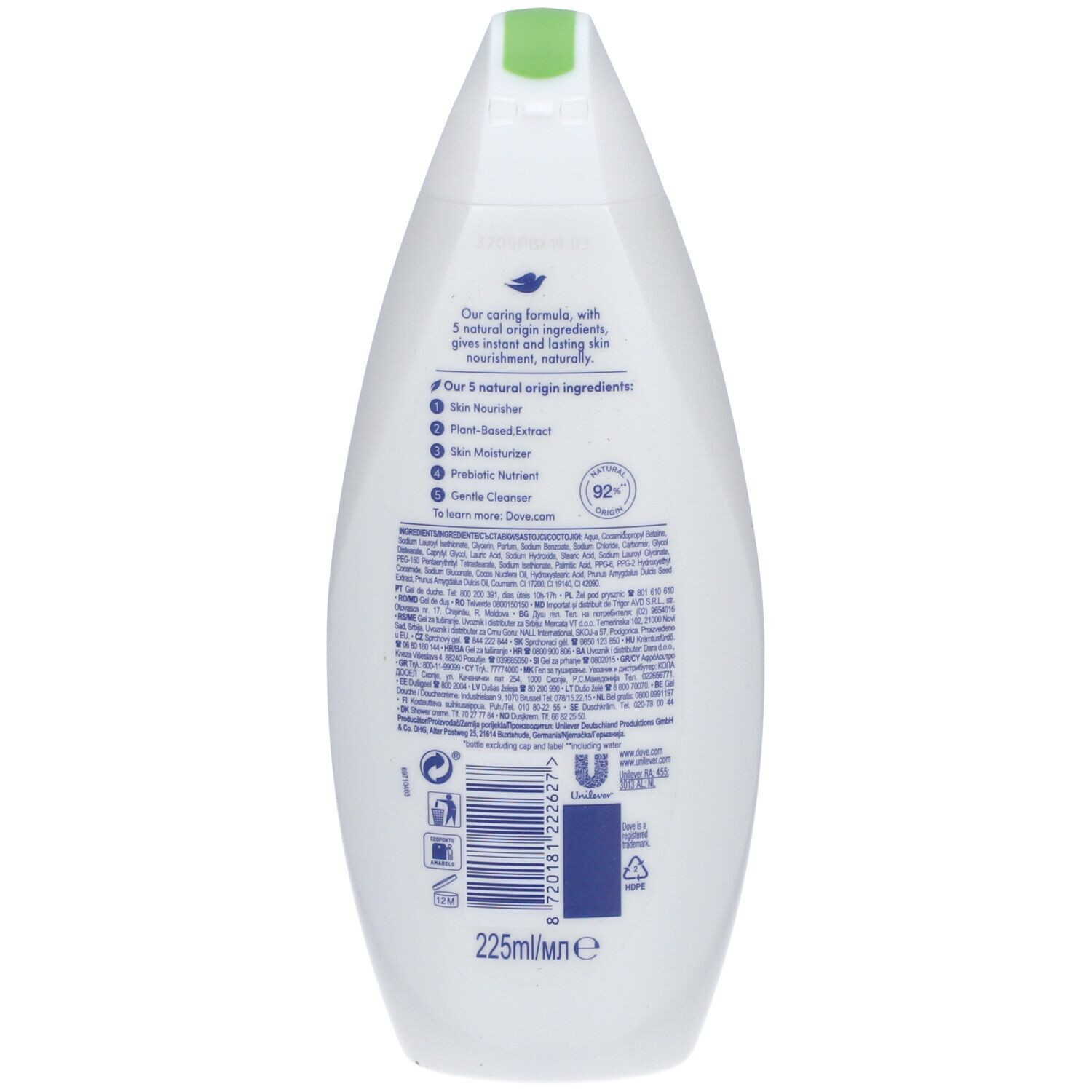 Dove Restoring Body Wash with Coconut Oil & Almond Milk 225 Ml thumbnail