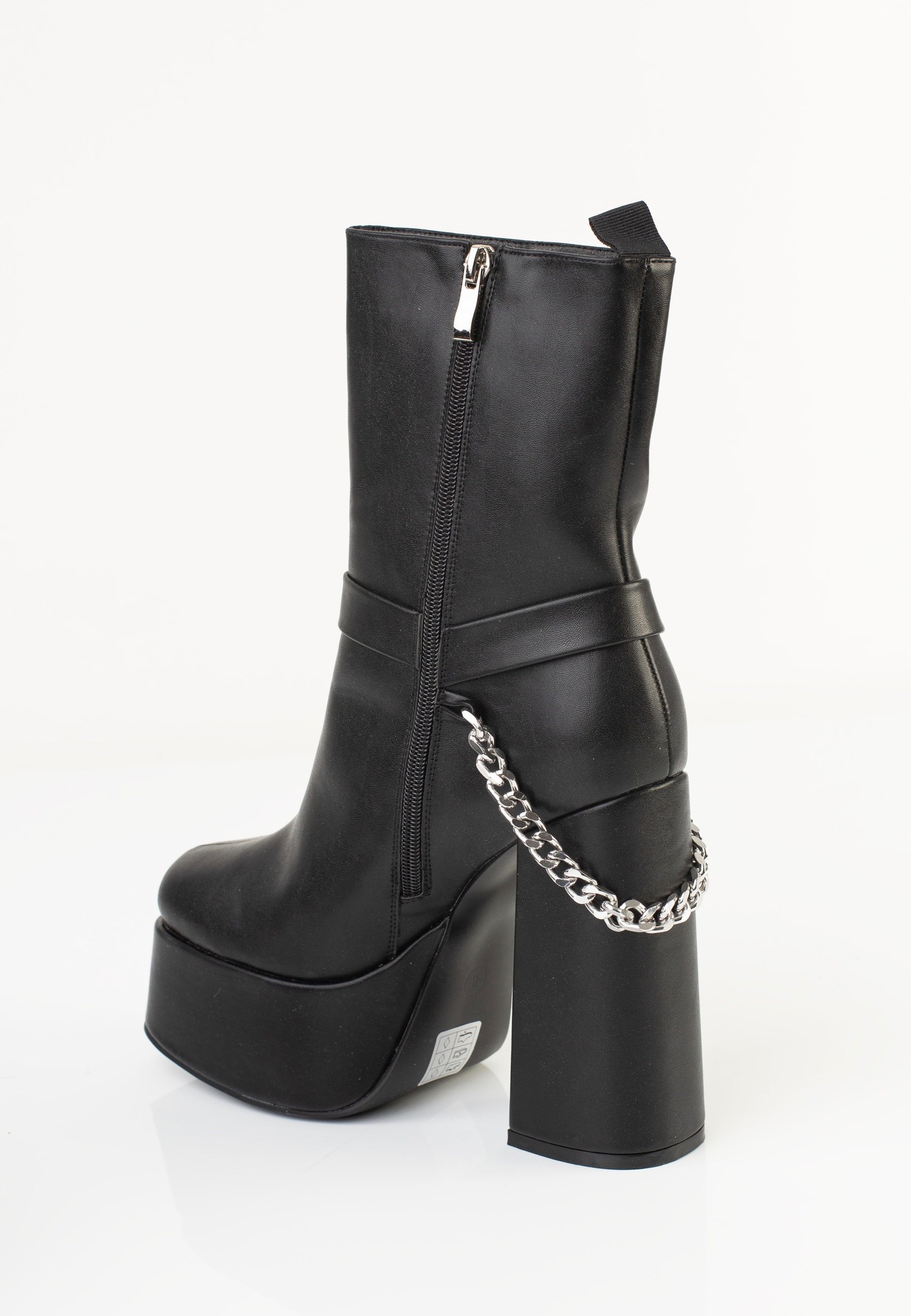 Koi Footwear - Natron Platform Heeled Chain - Girl Schuhe - Schwarz - EU 39 - Synthetic/Textile/Gummi,Kunstleder