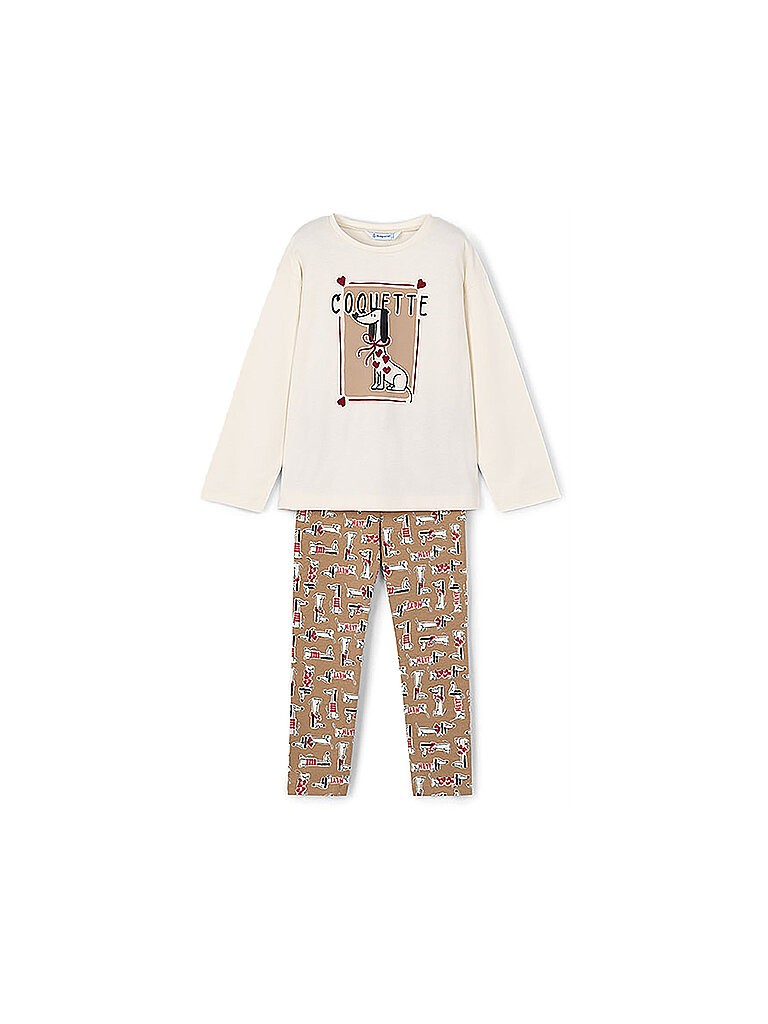 MAYORAL Mädchen Set 2-teilig Langarmshirt Und Leggings Weiss | 140