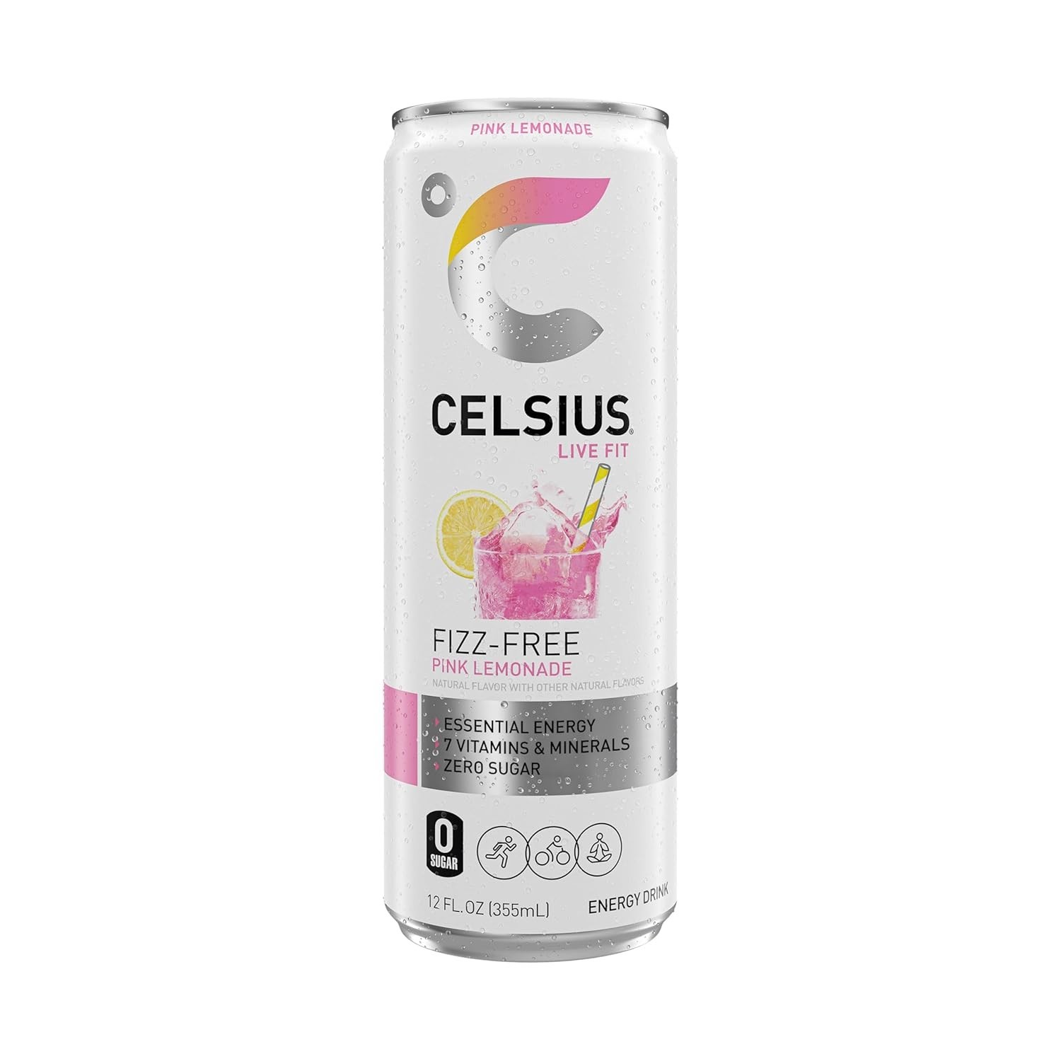 CELSIUS Pink Lemonade Fizz Free Sugar-Free Energy Drink 12oz Cans (12-Pack) thumbnail