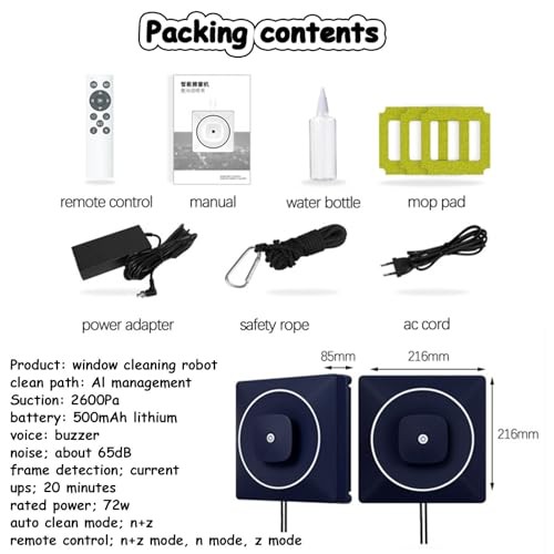 RJJWXSMGS Smart Window Cleaning Robot,Automatic Water Spray and APP/Remote Control for Glass,Tile and Marble,Intelligent Path Planning thumbnail