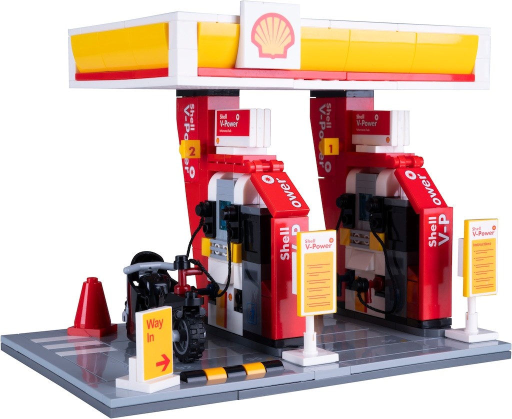 Jamara Konstruktions-Spielset »CaDA, Shell Tankstelle Bricks«, (305 St.)