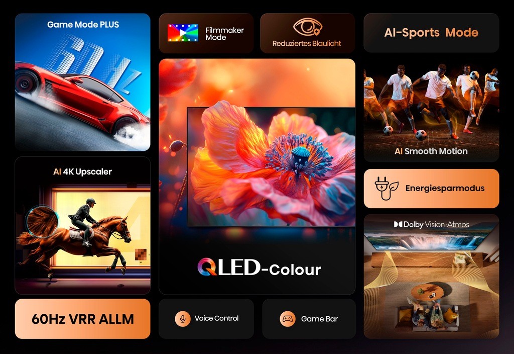 Hisense QLED-Fernseher »55E77Q«, 4K Ultra HD, Smart-TV, 4K UHD QLED thumbnail