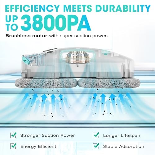HAUSHOF Robot Window Cleaner with 3800Pa Suction, Auto Water Spray, AI Path Planning & Edge Detection, Remote Control for High-Rise Window, Glass Door thumbnail