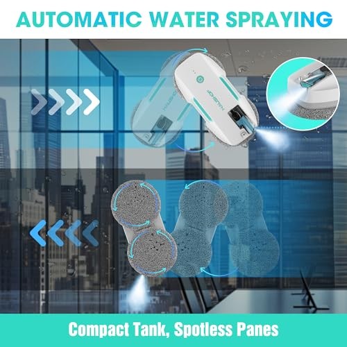 HAUSHOF Robot Window Cleaner with 3800Pa Suction, Auto Water Spray, AI Path Planning & Edge Detection, Remote Control for High-Rise Window, Glass Door thumbnail