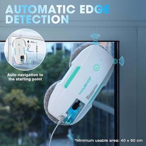HAUSHOF Robot Window Cleaner with 3800Pa Suction, Auto Water Spray, AI Path Planning & Edge Detection, Remote Control for High-Rise Window, Glass Door thumbnail