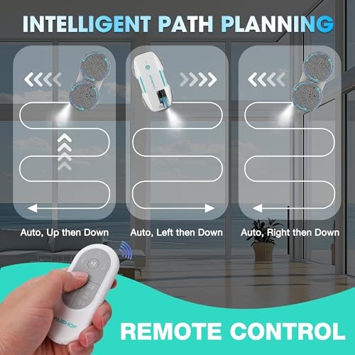 HAUSHOF Robot Window Cleaner with 3800Pa Suction, Auto Water Spray, AI Path Planning & Edge Detection, Remote Control for High-Rise Window, Glass Door thumbnail