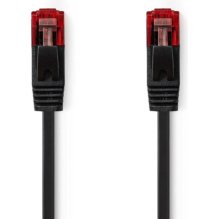 Nedis CAT6 Network Cable | RJ45 Male | RJ45 Male | U/UTP | 2.00 M | Snagless | Flat | PVC | Black | Label