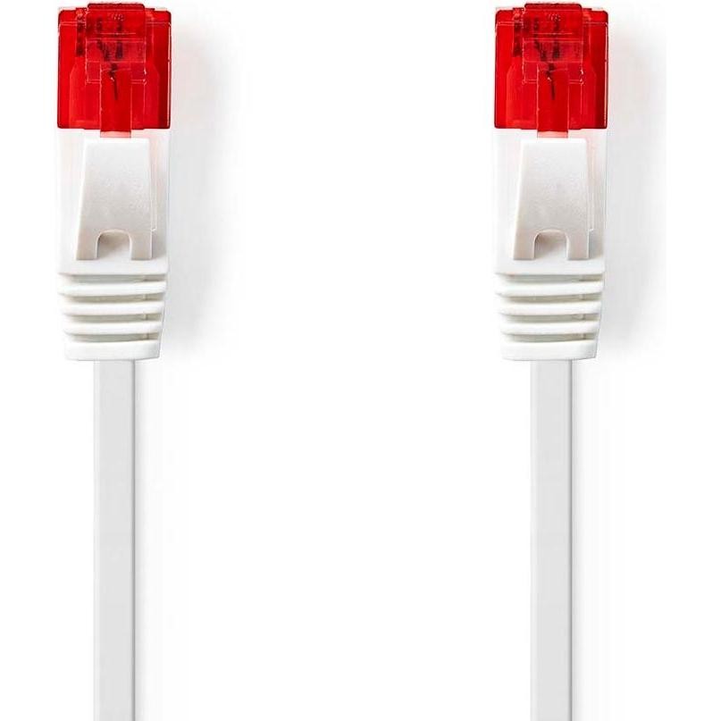 Nedis CAT6 Network Cable | RJ45 Male | RJ45 Male | U/UTP | 0.50 M | Snagless | Flat | PVC | White | Label