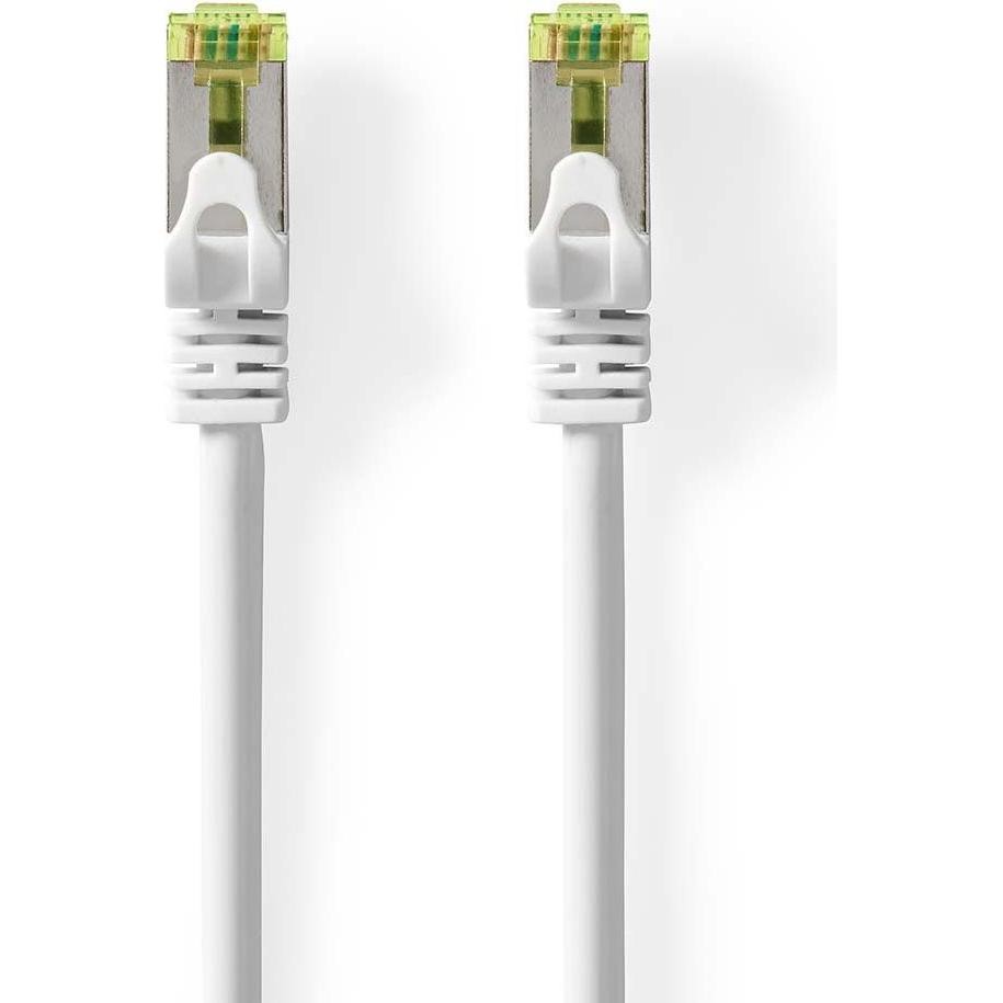 Nedis CAT7 Network Cable | S/FTP | RJ45 Male | RJ45 Male | 0.25 M | Snagless | Round | LSZH | White | Label