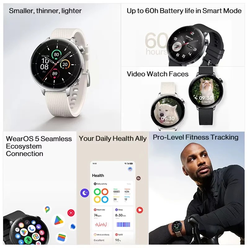 OnePlus Watch 3 43mm OPWE242 Black Steel EU thumbnail