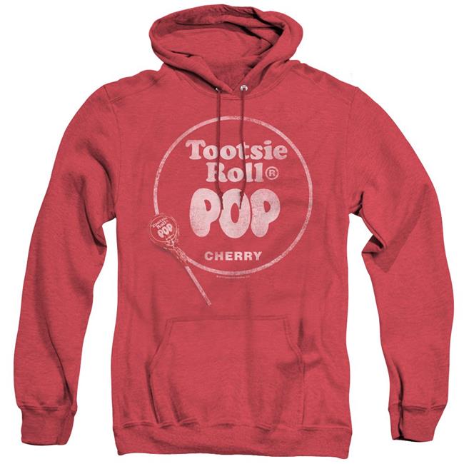Trevco Sportswear TR111-AHH-3 Tootsie Roll & Tootsie Roll Pop Logo Adult Heather Hoodie, Red - Large