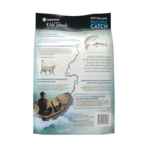 Addiction Wild Islands Pacific Catch – Premium King Salmon, Mackerel & Hoki Recipe – 45% Ultra-High Protein, Whole Prey, Grain-Free Dry Cat Food f thumbnail