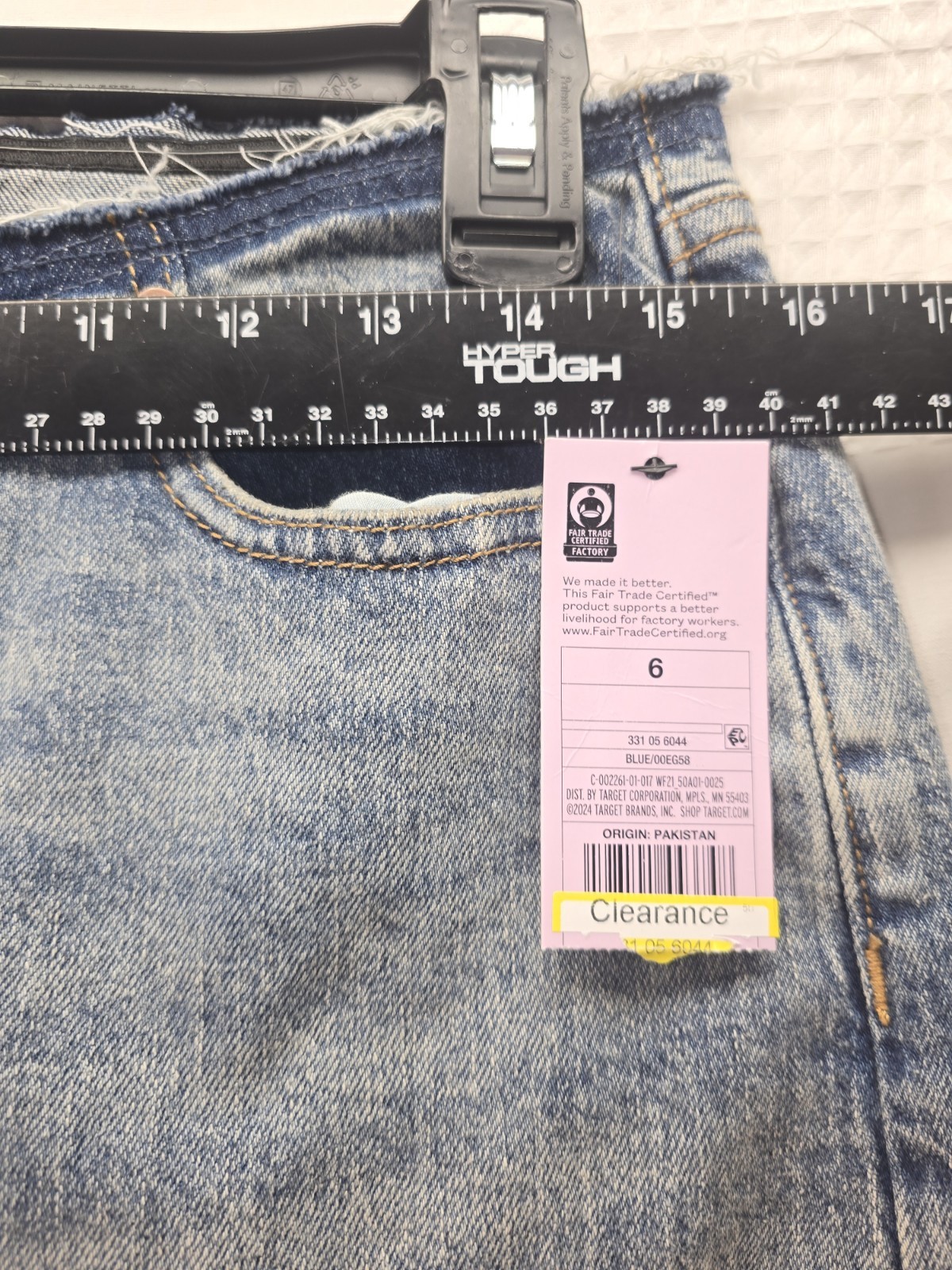 Wild Fable Skirt Womens Sz 6 Blue Frayed Denim Middle Open Slit Y2K Grunge 6014 thumbnail