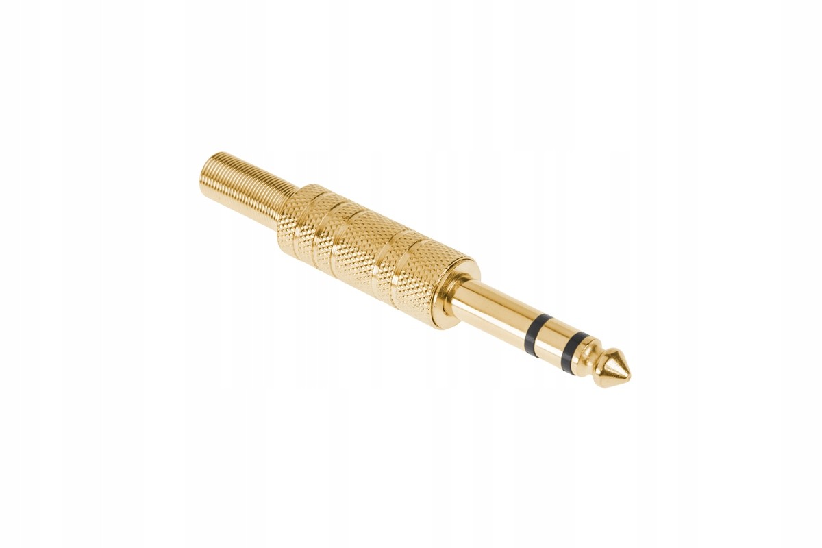 Wtyk Jack 6,3mm Stereo Złoty Metalowy Na Kabel