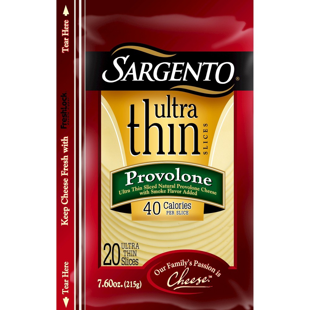 Sargento Ultra Thin Natural Provolone Cheese Slices - 7.6oz/20 Slices