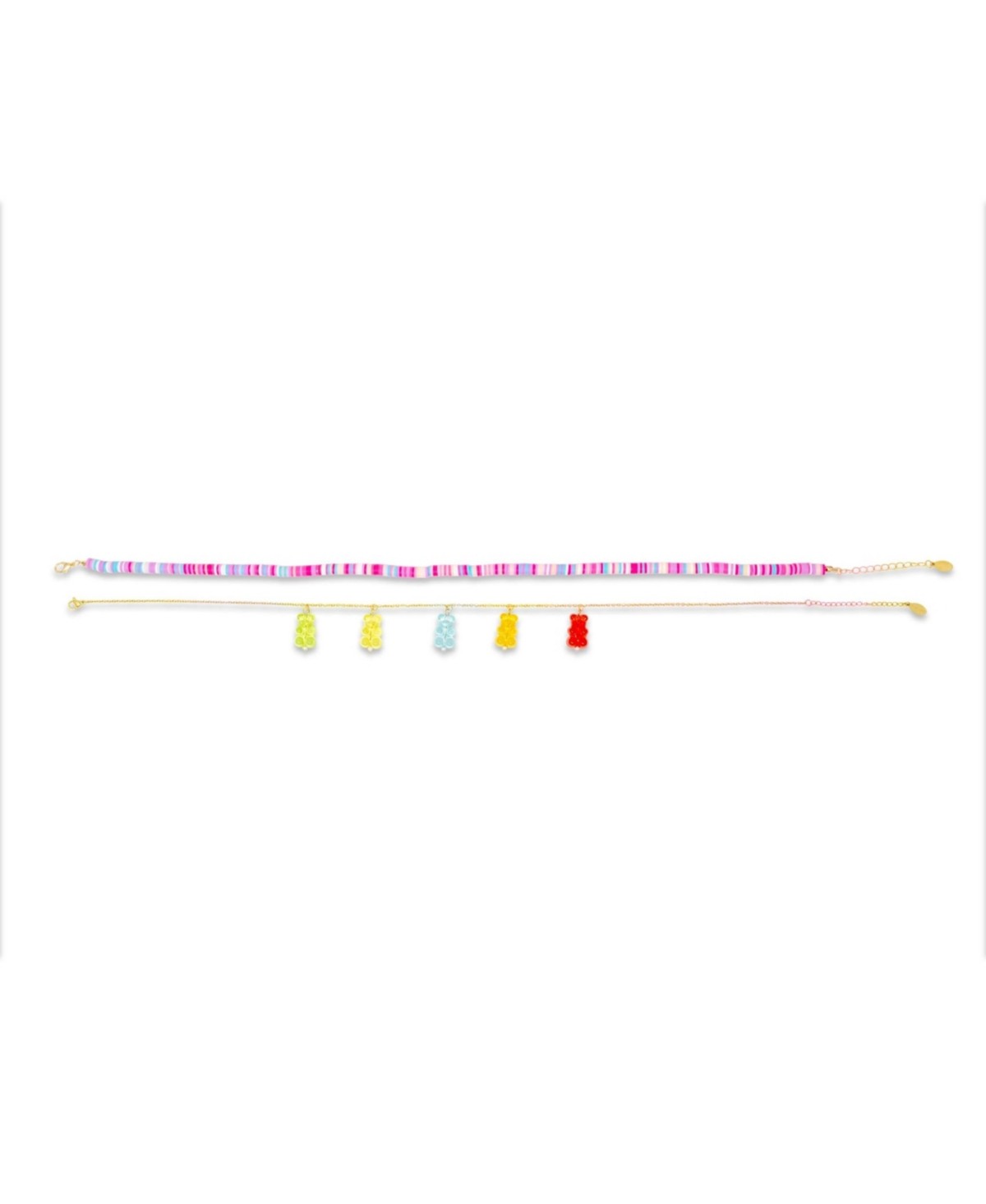 Zomi Gems Girls Colorful Disk Necklace & Charm Duo, Gummy Bears - Multi thumbnail
