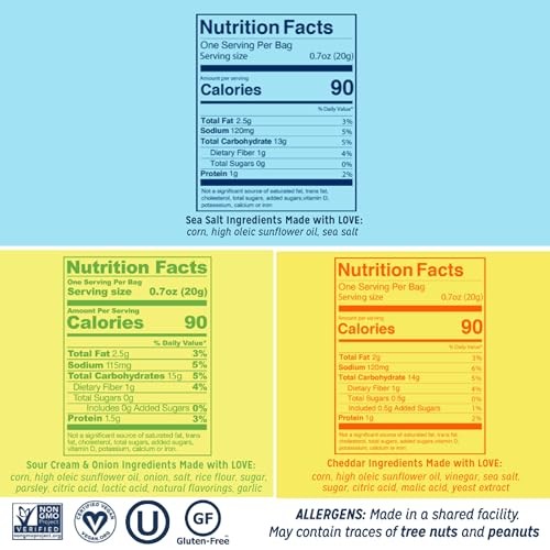 Love Corn Delicious Crunchy Corn, Sea Salt, Sour Cream & Onion & Cheddar Variety Pack 9 Packs (0.7oz Each) thumbnail
