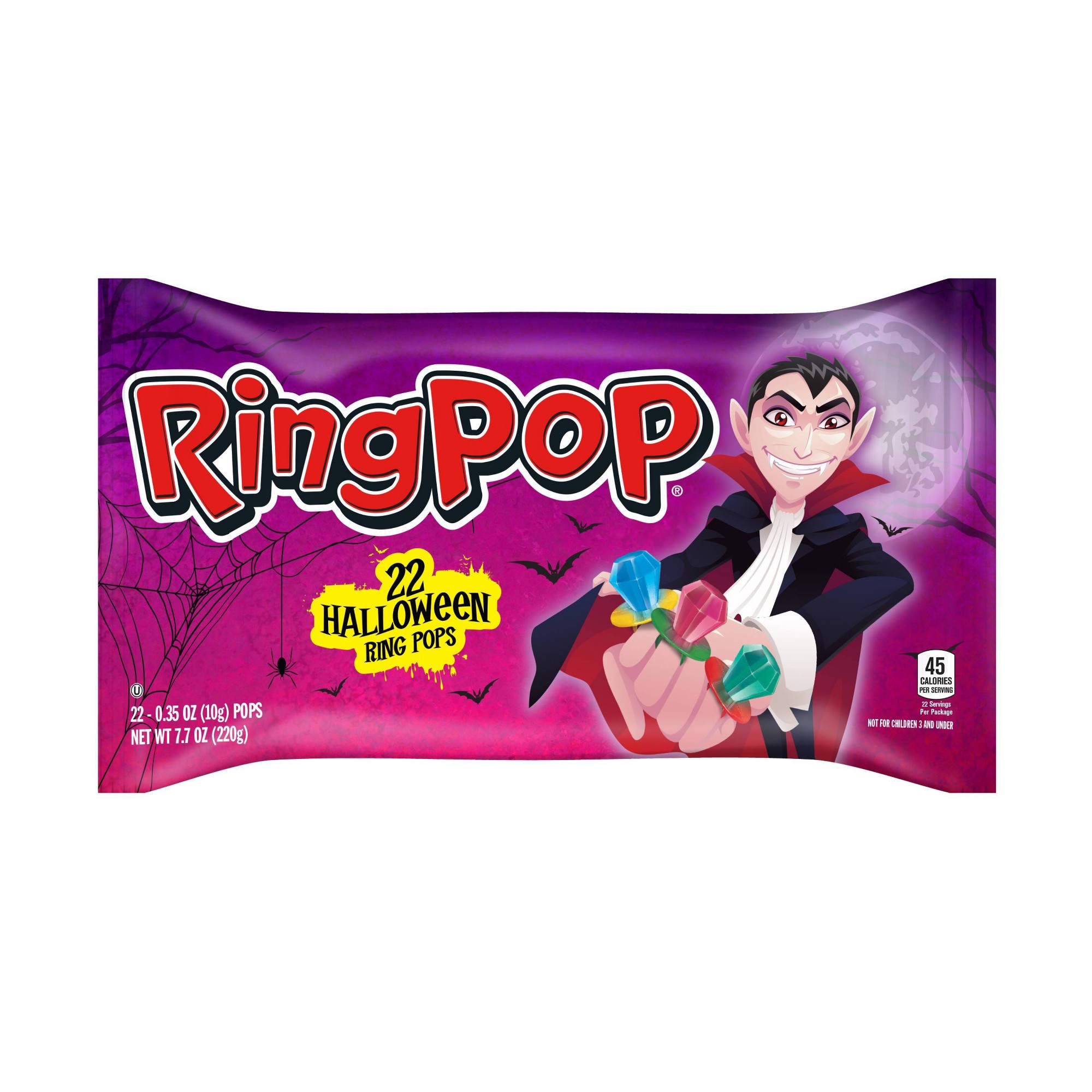 Ring Pops Tongue Painter Halloween Candy Ring Pop Individually Wrapped -Halloween Variety Pack 22 Count Lollipop Suckers W/ Assorted Tongue Painters F thumbnail
