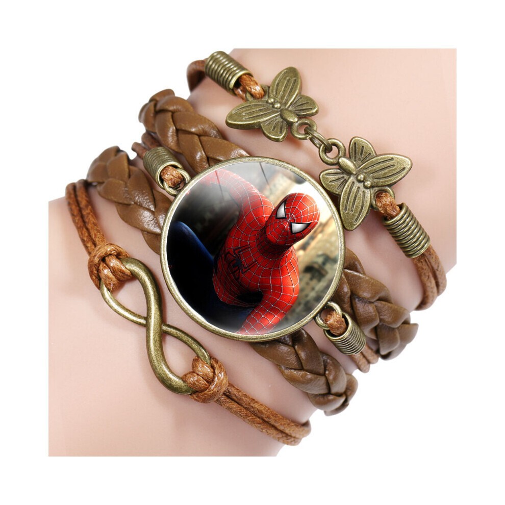 (3119) Braunes Schmetterlings-Lederarmband FÃ¼r Herren Und Damen