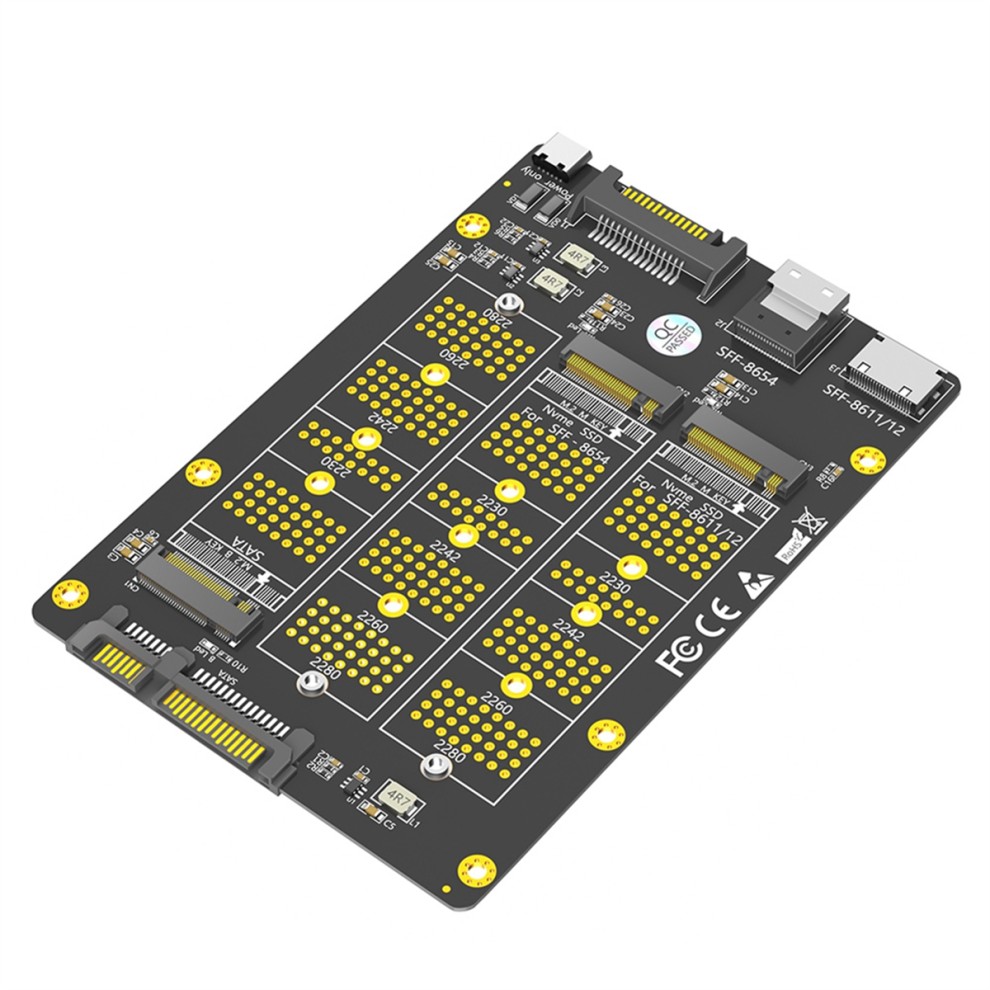 3 in 1 Combo M.2(NGFF) NVMe SSD/SATA-Bus SSD to SFF-8611/8612 8654
