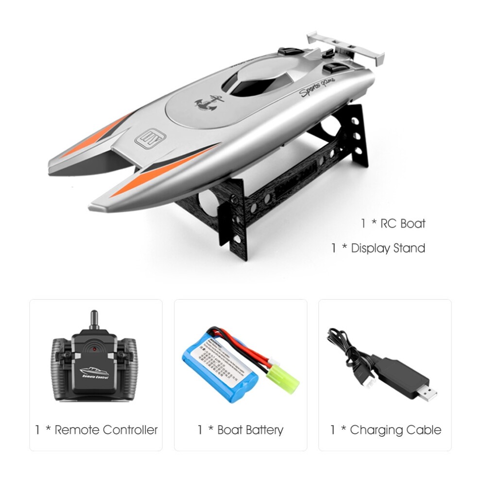 (WEISS) 2,4 G Funk-RC-Boot, 30 Km/h, Rennboot, Hochgeschwindigkeits-Schnellboot, 20 Minuten Batterie,
