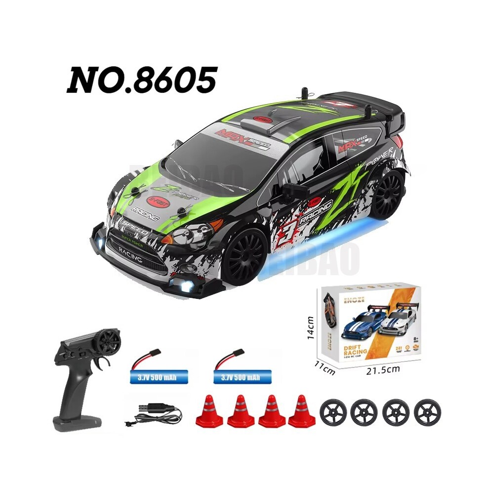 (8605 Green-2B) RC Drift Racing AE86 1/24 4WD 30 Km/h Hochgeschwindigkeitslicht 2,4 G Ferngesteuertes