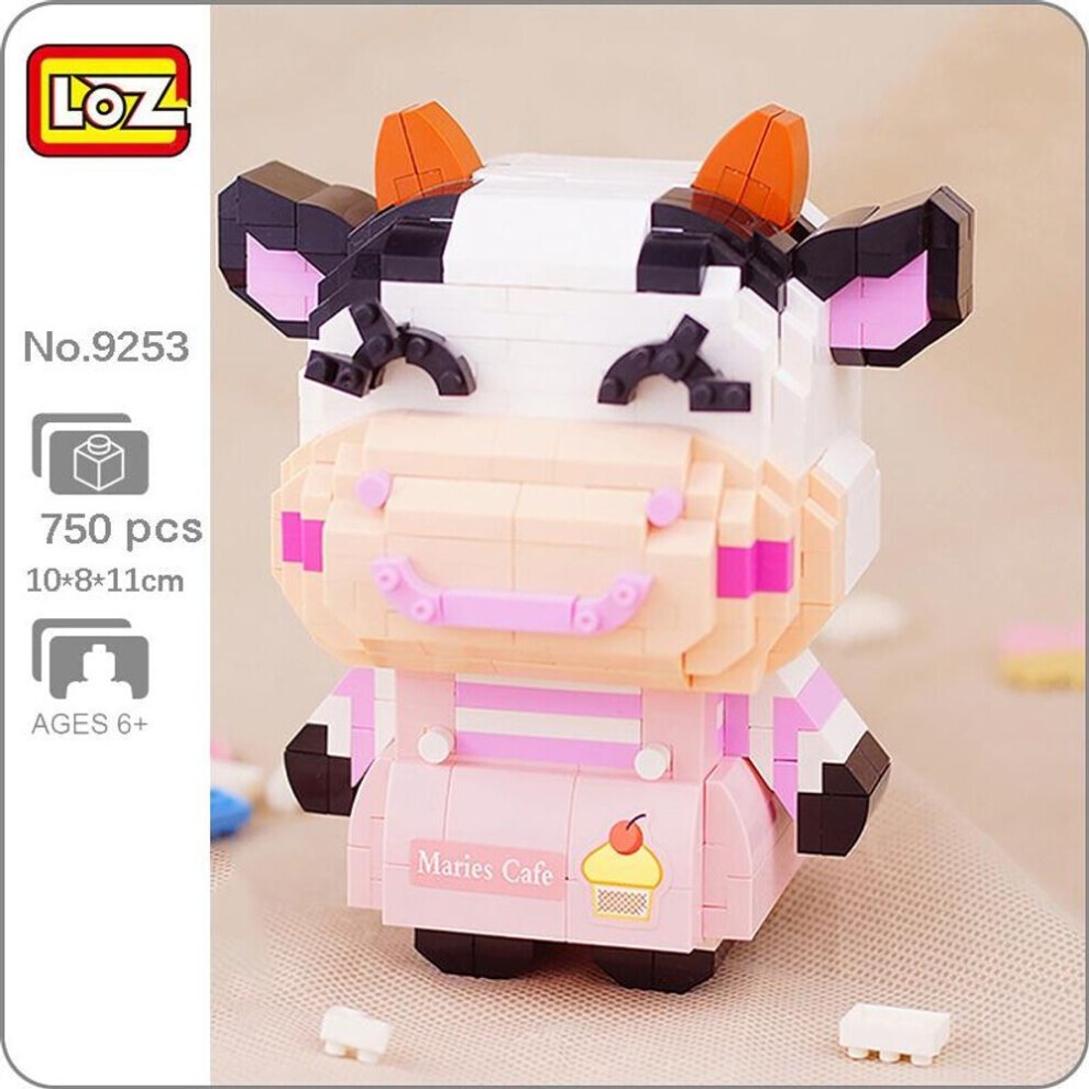 (wie Das Bild) Loz 9253 Tierwelt Kuh MÃ¤dchen Milchvieh LÃ¤cheln Haustier Puppe Modell Diy Mini Diamant