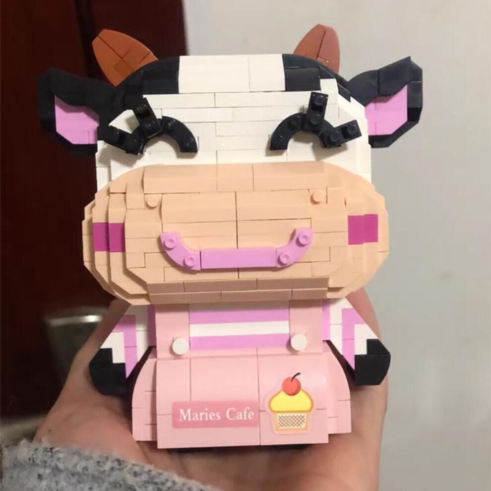 (wie Das Bild) Loz 9253 Tierwelt Kuh MÃ¤dchen Milchvieh LÃ¤cheln Haustier Puppe Modell Diy Mini Diamant thumbnail