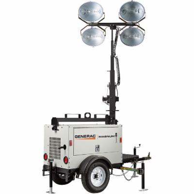 Generac Magnum MLT3060K Mobile Portable Light Tower - 6000 Watts, Kubota Engine, Manual Winch, Standard Mast, Model 6974