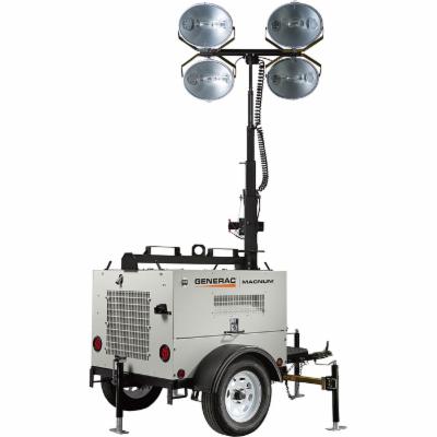 Generac Magnum MLT4060M Mobile Portable Light Tower - 6000 Watts, Mitsubishi Engine, Manual Winch, Standard Mast, Model 6974