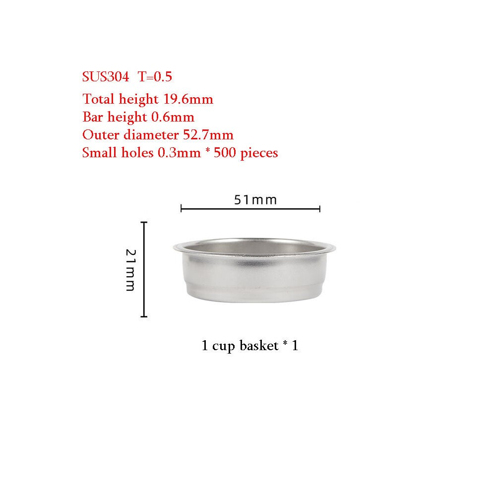 (1 Tassenkorb) 51 Mm Bodenloser SiebtrÃ¤ger FÃ¼r Delonghi 9155/9255/9355/9335/9665 Edelstahl Nackt