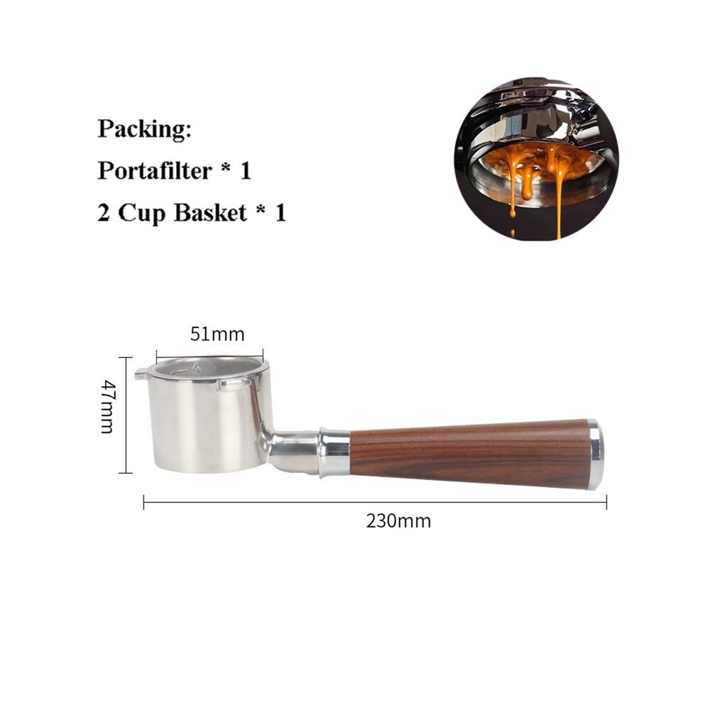 (Ein Rotes Holz)51 Mm Bodenloser SiebtrÃ¤ger FÃ¼r Delonghi 9155/9255/9355/9335/9665 Edelstahl Nackt