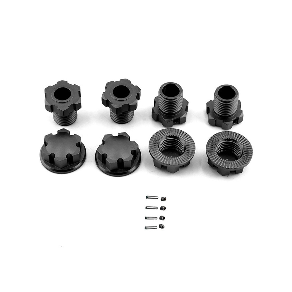 Metal 17Mm Splined Wheel Hex Hub Adapter 8654 for 1/10 E- 2.0 1/8 Sledge RC Car Upgrade Parts,Black