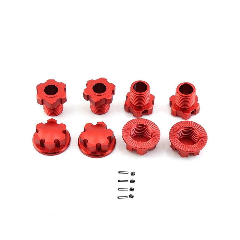 Metal 17Mm Splined Wheel Hex Hub Adapter 8654 for 1/10 E- 2.0 1/8 Sledge RC Car Upgrade Parts,Red