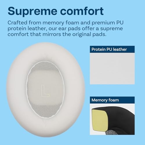 MMOBIEL Ear Pads Replacement for Bose QuietComfort Ultra Wireless Noise Cancelling Headphones Memory Foam and Protein PU Ear Pad Cushions - Isolation  thumbnail