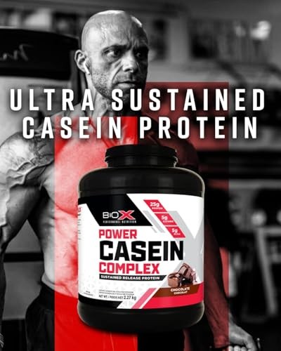 BioX Power Casein Complex | Ultra Sustained Slow Release Micellar Protein Complex | 26g Protein, 5g Glutamine, 5g BCAAs | Slow Digesting Whey Protein  thumbnail