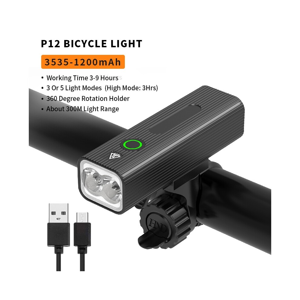 (1200mAh-3535) NP13 Fahrradlicht USB Wiederaufladbares LED-Fahrradlicht 450-800LM Scheinwerfer Mit RÃ¼cklicht MTB-Taschenlampe