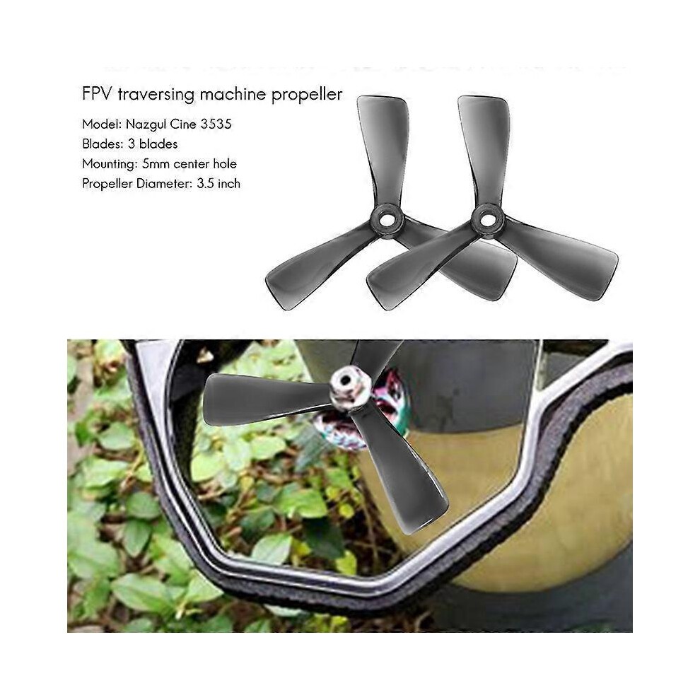 4Pcs for Nazgul 3535 3.5Inch Cine Tri-Blade/3 Blade Propeller Prop with 5mm Mounting Hole for FPV P thumbnail